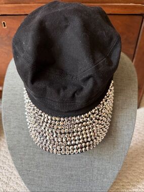 CG Rhinestone Studded Bill on 100% Cotton Black Ball Cap